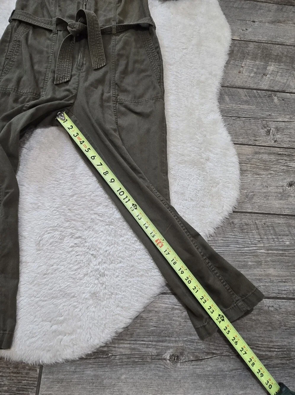 Old Navy Olive Green Zip-Front Long Sleeve Utility Military Chic Jumpsuit, S